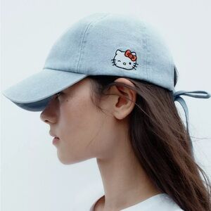NWT Zara Woman Accessories HELLO KITTY SANRIO DENIM CAP Hat